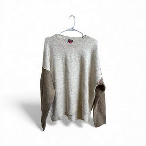 Vince Camuto Colorblock Sweater Women’s Large Beige Tan Pullover Soft Knit
